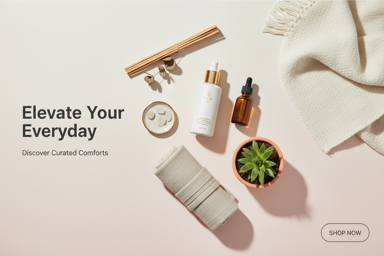 Clean cream and blush hero banner